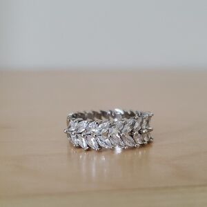 Silver-tone Marquise Band Ring